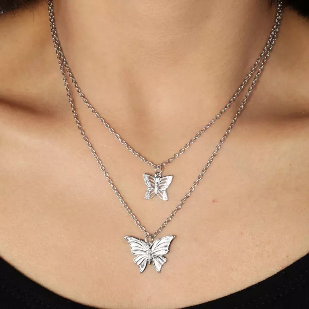 🦋 Double Layered Butterfly Necklace